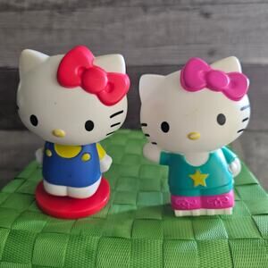 Lot 2 Sanrio 2015 Hello Kitty McDonald's Happy Meal Toy Sticker Stamp Embossing